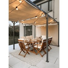 Garten Pergola Pavillon Terrassendach mit einstellbarem Stoffdach - Irda IV 3x6m