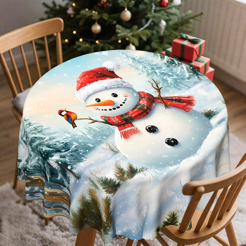Weihnachtliche tischdecke rund - weihnachtliche,