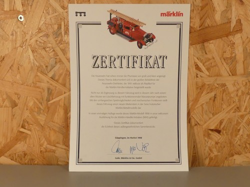 Märklin zertifikat für - märklin, 19034