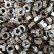 50 Stück alte M5 Sechskantmutter Mutter Sechskant 8mm x 8mm x 4mm / 3,5mm Ø