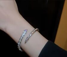 SCHLANGEN ARMREIF SCHMALE HANDGE.RHODINIERT ZIRKONIA HIGHEND DIAMANT KUPFERLEGIE