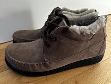 Helvesko Herren Damen NEU Mokassins Boots Schuhe Leder schwarz Gr 42 Lammfell 09