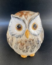 Vintage Majolika Keramik Figur Eule signiert Schuster