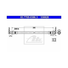 ATE Bremsschlauch vorne für Mercedes C-Klasse Clc-Klasse Clk E-Klasse Slc Slk