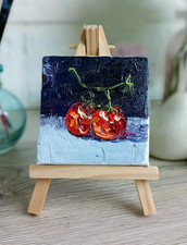 Tomato oil painting 7x7 cm