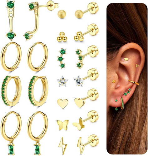 Paar ohrringe gold set - paar,