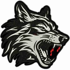 RÜCKENPATCH Odin Wolf Rücken Aufnäher Patch Biker MC Kutte vollbestickt 25x24cm
