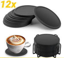 12/24 Set *silikon Untersetzer Rund Für Gläser Hitzebeständig Und Rutschfest