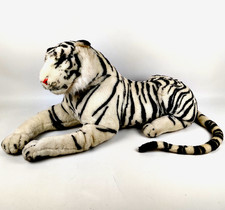 Vintage XXL Weißer Tiger Plüschtier 130 cm Dekofigur 80er Jahre kein Spielzeug
