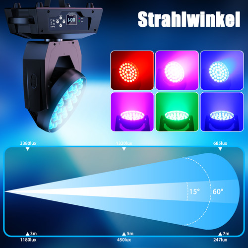 36x18w wash zoom beam moving - wash,