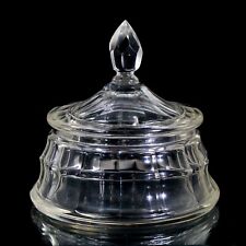 Deckeldose aus farblosem Glas mit Zierschliff, Karl Schappel, Haida um 1915