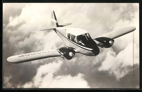 Ansichtskarte flugzeug piper - flugzeug,