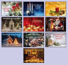 20 Weihnachtskarten mit Umschlag Set Klappkarten Grusskarten OHNE FOLIE 1-10