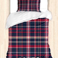 Plaid Bettwäsche Set Retro