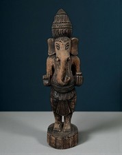 Alte Ganesha Figur Holz Skulptur aus Indien 50 cm große Statue Hinduismus