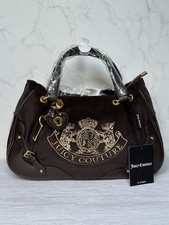 Juicy Couture Scottie Twig Hund Samt Schultertasche braun Nuova Y2K neu mit Etikett selten