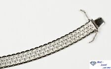 Klassisches Armband mit Muster, 585 Weißgold, 14 Karat, Gewicht 22,7 Gramm