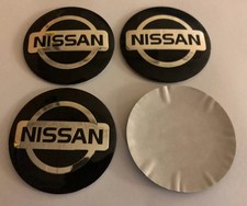 4x 56mm Für Nissan Emblem Aufkleber Felgendeckel Nabenkappen Stickers Schwarz