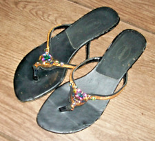 COOLE SANDALE FLIP FLOP ZEHEN SCHUHE DAMEN PERLEN PINK ROSA CREME SILBER GOLD