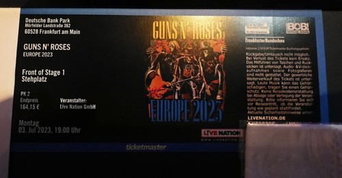 Guns roses ticket - guns,