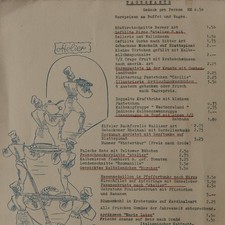 Menükarte historisch Köln