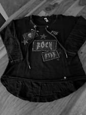 TREDY  Shirt * Rock Star * schwarz * Gr. 36 * Glitzer * Nieten * Silber  * Top