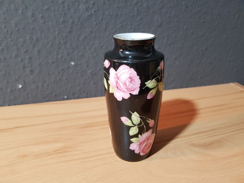 Vintage porzellan vase schwarz - vintage,
