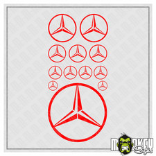 12x MB Sterne Sticker rot