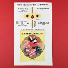 Rum Garnitur Etikett Jamaca Rum No. 4835 Gebrüder Illert, Hanau Lithografie