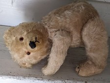 Sehr alter Teddybär - flache Füße, steht alleine - Brummstimme - Mohair - 40 cm