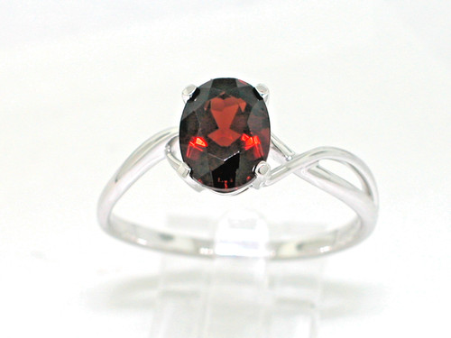 Granat ring 585 weißgold 14kt - granat,