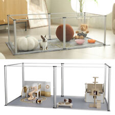 Freigehege mit Bodenplatten Laufstall Acryl+Alu für Hamster Chinchilla DIY 40cm