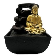Buddha Brunnen Gold/Schwarz
