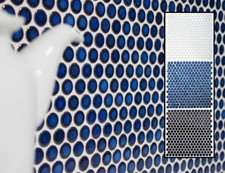 Knopfmosaik weiss blau schwarz