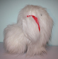 Kuscheltier Stofftier Plüschtier * weißer Langhaar-Hund * ca. 38 cm