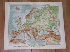 1928 VINTAGE PHYSICAL MAP OF