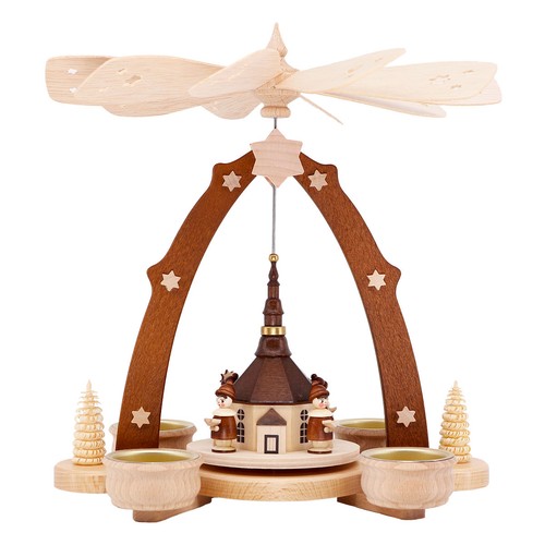 Teelichtpyramide mit seiffener - teelichtpyramide,