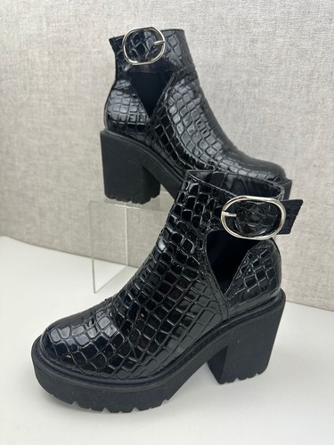 Topshop schwarze kunstleder - topshop,