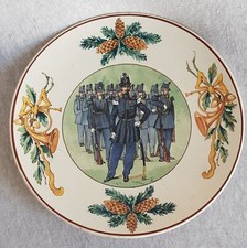 Utzschneider, Digoin, mittelgroßer Bildteller, um/nach 1900, gemarkt, Text lesen