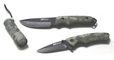MTech USA Jagdmesser Schwarze Klinge Taschenmesser Set + Taschenlampe Etui