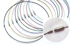 HALSREIF HALSKETTE DRAHT SCHRAUBVERSCHLUSS 45cm 10 FARBEN rot blau gold silber 