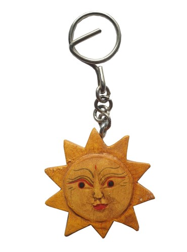 Schlüsselanhänger holz sonne - schlüsselanhänger,