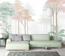 Fototapete Wald Pastel Bäume