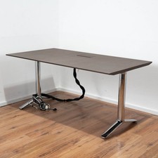 Renz Schreibtisch - Konferenztisch Nussbaum dunkel 160 x 85 cm - Chromgestell