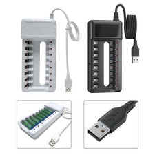 Premium Akku Ladeger?t mit 8 Steckpl?tzen f��r AA/AAA Batterien