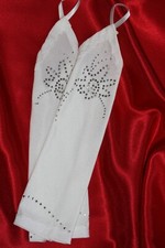 Brauthandschuhe ohne Finger ivory / hellcreme 30 cm elastisch