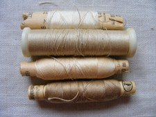 Nähgarn Nähseide Garnrolle Konvolut 4 Rolle Set nähen Dominator Amann beige MEZ