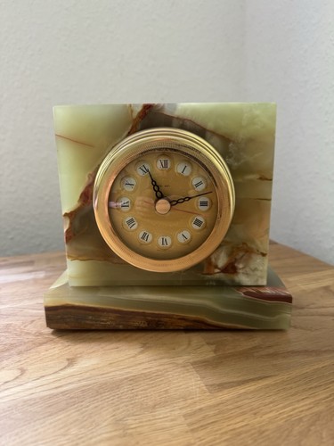Vintage onyx kaminuhr tischuhr - kaminuhr,