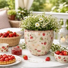 Blumentopf Übertopf Erdbeere