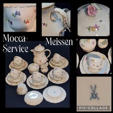 Moccaservice Streublume MEISSEN Porzellan Mokka Service Set komplett, 23teilig